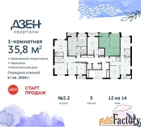 1 - комн.  квартира, 35.8 м², 12/12 эт.