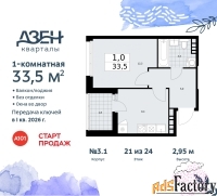 1 - комн.  квартира, 33.5 м², 21/24 эт.