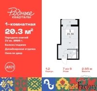 1 - комн.  квартира, 20.3 м², 7/9 эт.