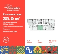 2 - комн.  квартира, 35 м², 10/10 эт.