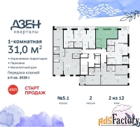 1 - комн.  квартира, 31 м², 2/8 эт.