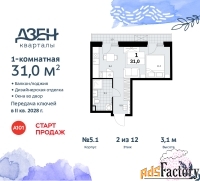 1 - комн.  квартира, 31 м², 2/8 эт.
