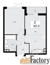 2 - комн.  квартира, 40 м², 6/12 эт.