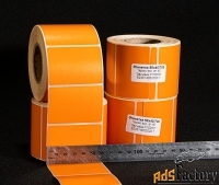 этикетки 58х40 мм, оранжевые, полная заливка, термочувствительные эко