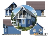 Дом дачный 6х6 с мансардой и балконом Каркас-58