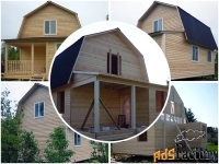 Дачный каркасный дом с мансардой и кухней Каркас-58