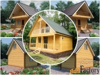 Постройка каркасной бани с мансардой и спальней на даче