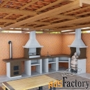 Печь с мангалом и барбекю.