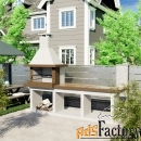 Печь с мангалом и барбекю.