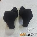 Туфли кожаные замшевые женские,чёрные