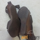 Танкетка женская коричневая кожаная,Италия