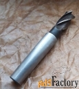 Фреза концевая 16,0 мм, к/х, Р6М5, КМ2, 4-х перая, 117/32 мм, СССР.