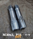 Метчик М30х2; к-т, м/р, Р18, 110/35 мм, мелкий шаг, шлифованный, СССР
