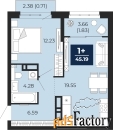 1 - комн.  квартира, 45.19 м², 11/16 эт.