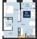 1 - комн.  квартира, 44.48 м², 10/16 эт.