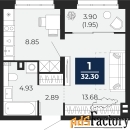 1 - комн.  квартира, 32.3 м², 2/16 эт.