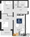 2 - комн.  квартира, 63.65 м², 2/22 эт.