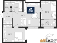 1 - комн.  квартира, 40.14 м², 6/12 эт.