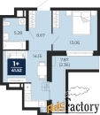 1 - комн.  квартира, 46.62 м², 3/4 эт.