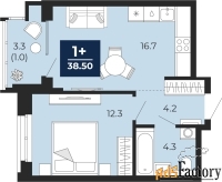 1 - комн.  квартира, 38.5 м², 7/14 эт.