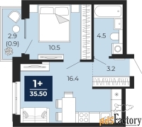 1 - комн.  квартира, 35.5 м², 13/14 эт.
