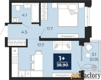 1 - комн.  квартира, 38.9 м², 13/14 эт.