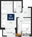 1 - комн.  квартира, 39.4 м², 5/25 эт.