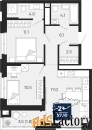 2 - комн.  квартира, 57.1 м², 2/14 эт.