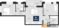2 - комн.  квартира, 65.8 м², 15/18 эт.