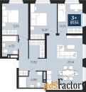 3 - комн.  квартира, 83.64 м², 18/24 эт.