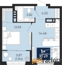 1 - комн.  квартира, 37.07 м², 5/9 эт.