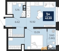 1 - комн.  квартира, 42.59 м², 2/22 эт.