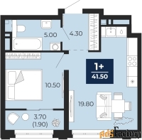 1 - комн.  квартира, 41.5 м², 3/24 эт.
