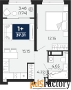 1 - комн.  квартира, 37.31 м², 18/23 эт.