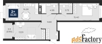 2 - комн.  квартира, 64.93 м², 2/14 эт.