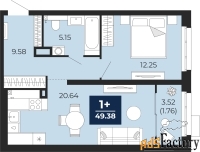 1 - комн.  квартира, 49.38 м², 2/22 эт.