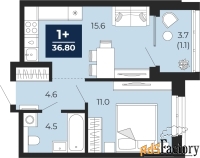 1 - комн.  квартира, 36.8 м², 9/16 эт.