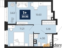 1 - комн.  квартира, 39.95 м², 2/4 эт.