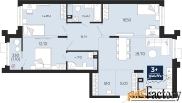 3 - комн.  квартира, 100.7 м², 2/18 эт.