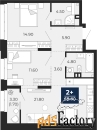 2 - комн.  квартира, 68.8 м², 2/24 эт.