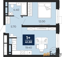 1 - комн.  квартира, 41.5 м², 13/20 эт.