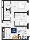 2 - комн.  квартира, 58.7 м², 14/18 эт.