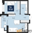 1 - комн.  квартира, 37.2 м², 11/16 эт.