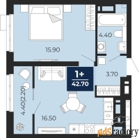 1 - комн.  квартира, 42.7 м², 9/18 эт.