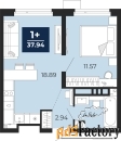 1 - комн.  квартира, 37.94 м², 20/21 эт.