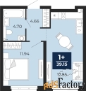 1 - комн.  квартира, 39.15 м², 1/21 эт.