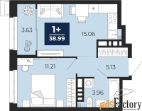 1 - комн.  квартира, 38.99 м², 4/4 эт.