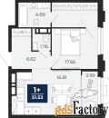 1 - комн.  квартира, 51.53 м², 3/24 эт.