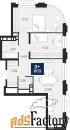 2 - комн.  квартира, 67.15 м², 3/24 эт.