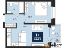 1 - комн.  квартира, 39 м², 9/14 эт.
